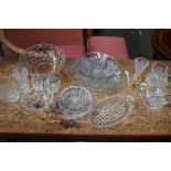 A selection of glassware including various bowls, vases plates,