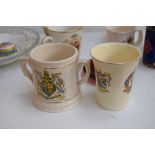 A selection of commemorative ware including Scarborough Pottery, Bovey Pottery,Devon, Melba,