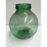 A vintage large round green vase 29 cm height