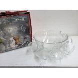 A French Duralex punch bowl in original box