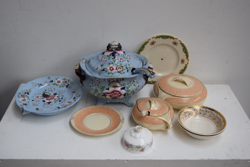 A quantity of china including Ridgways early 19th century tureen dish,