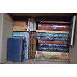 A mixed box of books including novels and poems namely George Eliot, Charlotte Bronte,