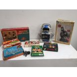 A selection of old game including: Bezique, Pass the pig, Jack Straw, Tell me (2), Mousie Mousie,