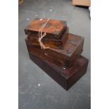 A Regency mahogany writing slope and Victorian walnut and brass banded box together with a walnut