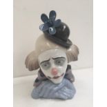 A Lladro clown bust 26cm height