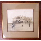 GOLF INTEREST: The 18th hole at St Andrews Old Course, late 19th/early 20th century photograph,