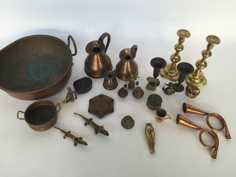 A box of miscallenous brass,