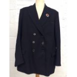 Railway Interest: Station Masters navy wool jacket with West Somerset railway enamel badge 40-42in