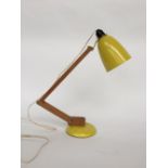A Terence Conran ' Mac ' Lamp - anglepoise desk lamp circa 1950's - mid century having yellow shade