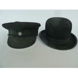 RAILWAY INTEREST - A Station Master's peaked cap together with an Industria Feather-Vent Super