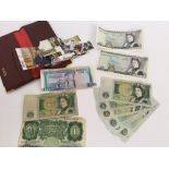 A selection of One pound note some used and some in mint condition,