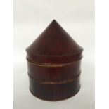 A Chinese wooden hat box 47 cm heigh and 36 cm diameter