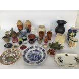 A mixed lot of china and glassware including Caithness Sctoland paperweight and other paperweights,