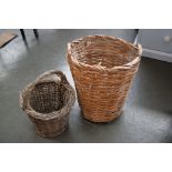 Two wicker baskets