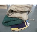 A turn out rug, a Thermatex rug, two sweat rugs, a ponies Zogel turn out rug, various turnout hoods,