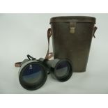 A pair of Hilkinson Comet 15 x 80 Field Binoculars with cowhide carry case and strap