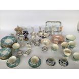 A quantity of decorative china and tea ware including Diamond china, Paragon china,