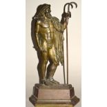 A 19th century bronze door stop in the form of a classical male nude on a lead weighted base