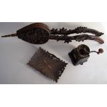 An Anglo Indian walnut set of bellows probably Kashmir,