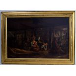 English School, 19th century, Immigrants below deck, oil on canvas, framed, framed,