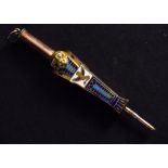 A gilt metal and enamel propelling pencil in a form of a Mummy late 19th/early 20th century