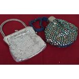 Two vintage 1960's evening bags. A 'Glomesh' with satin lining and one other.