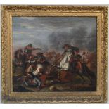 Attributed to Jan Van Hutchtenburg (Dutch, 1647-1733) A Cavalry Skirmish, oil on canvas,