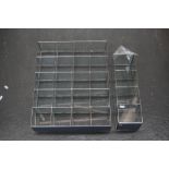 Two glass hanging shelves/storage units,