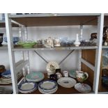 Art deco glass dishes, large collection of commemorative ware, Wedgwood Bideford plates, US military