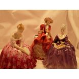 3 Royal Doulton figures- Top O The Hill HN1834, Victoria HN2471 and Charlotte HN2421