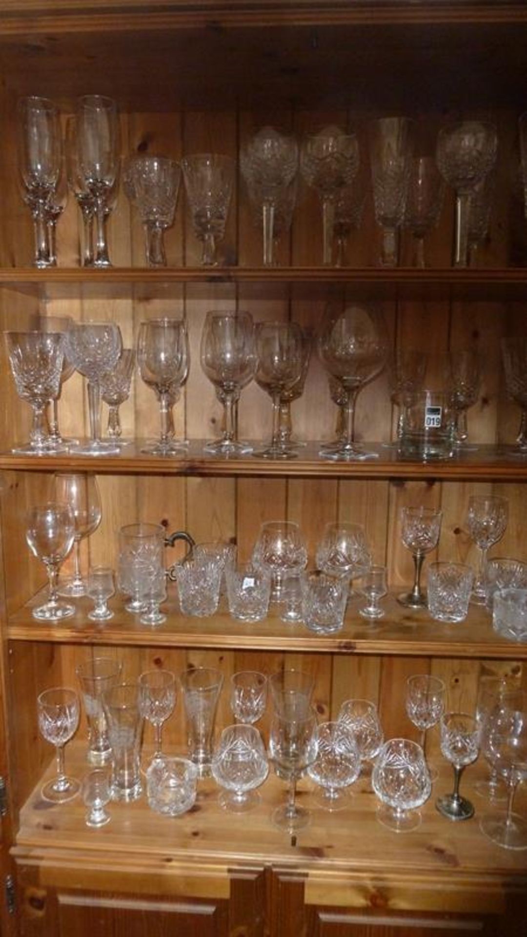 Large selection of drinking glasses as displayed