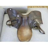 Vintage leather horse saddle