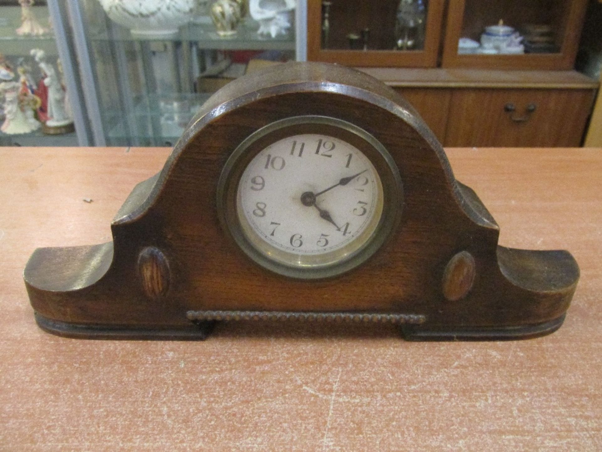 Antique Wooden Wind up Mantle Clock