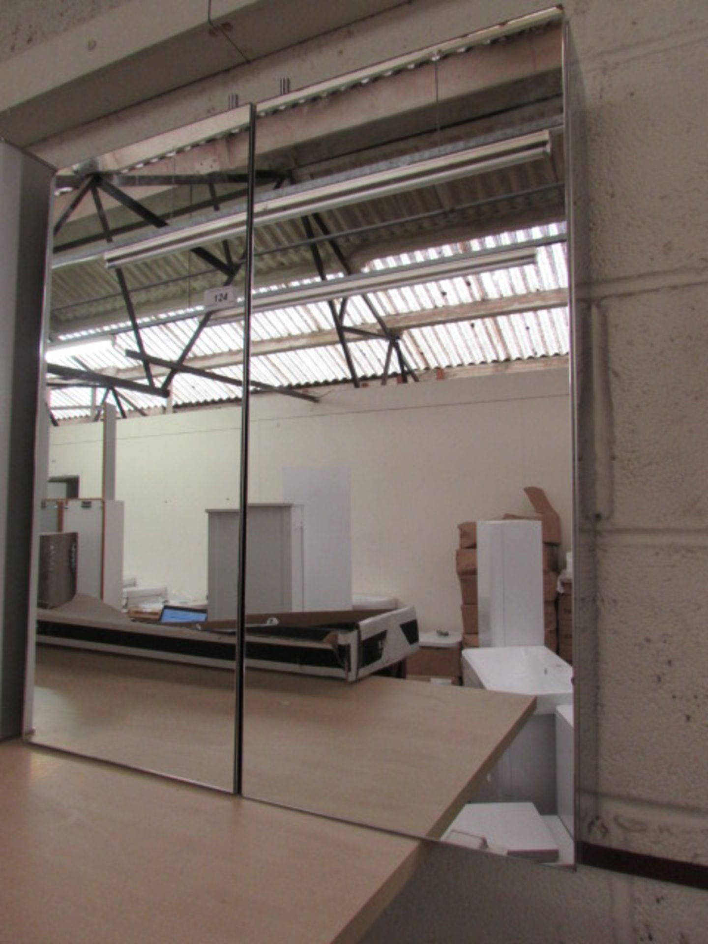 600 x 670 stainless steel mirrored cabinet