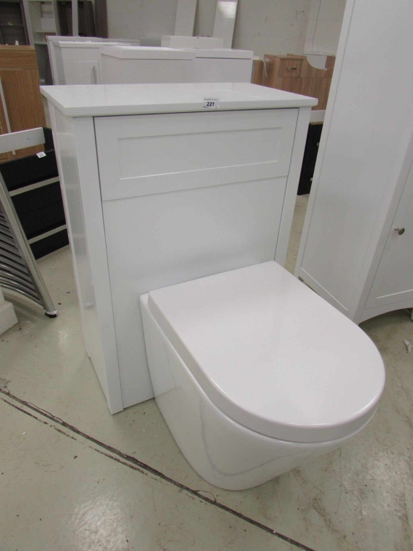 540mm w French style wc unit with back-to-wall toilet & seat