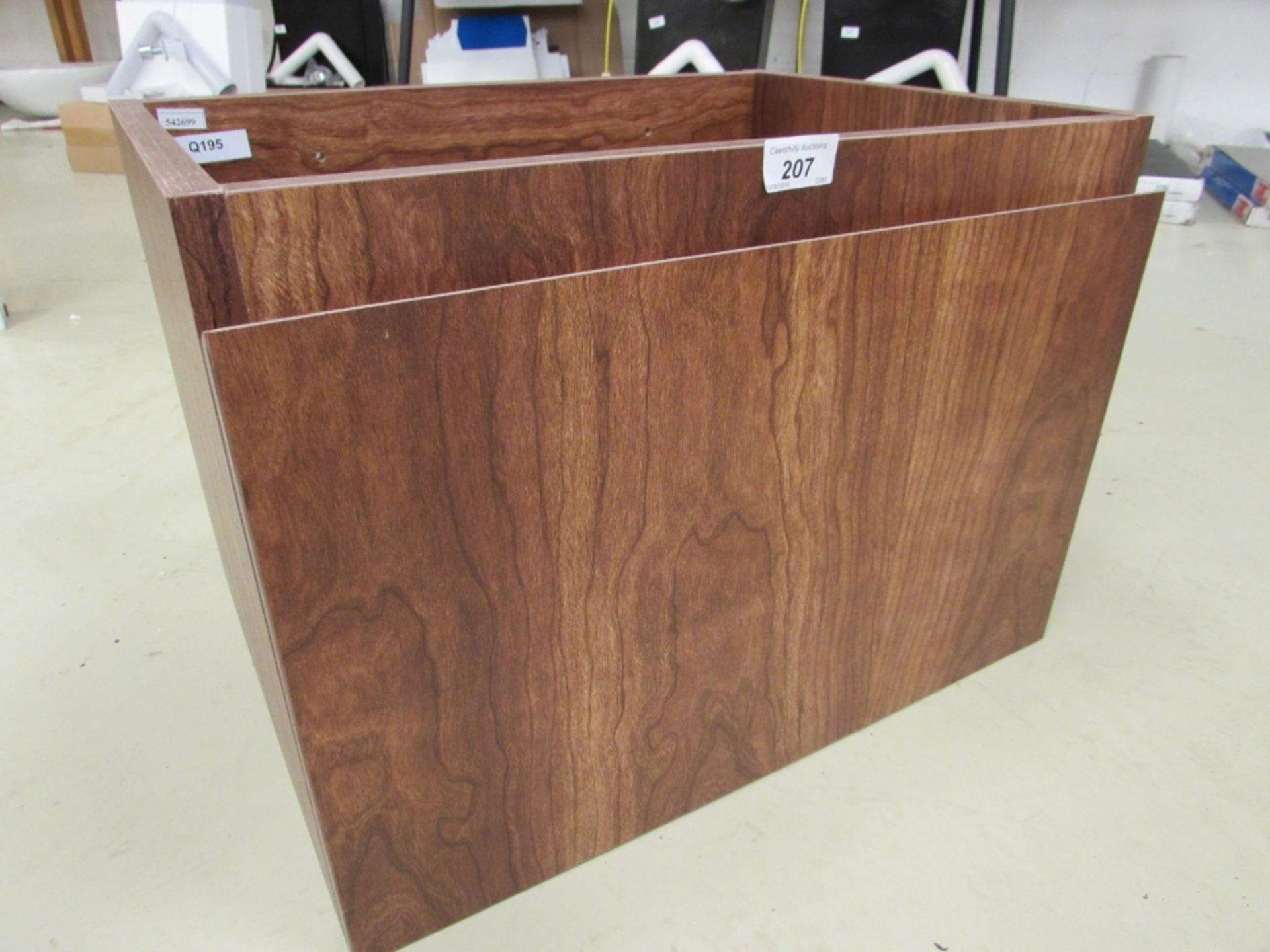 500mm designer wall hung vanity / storage unit with soft close doors in walnut