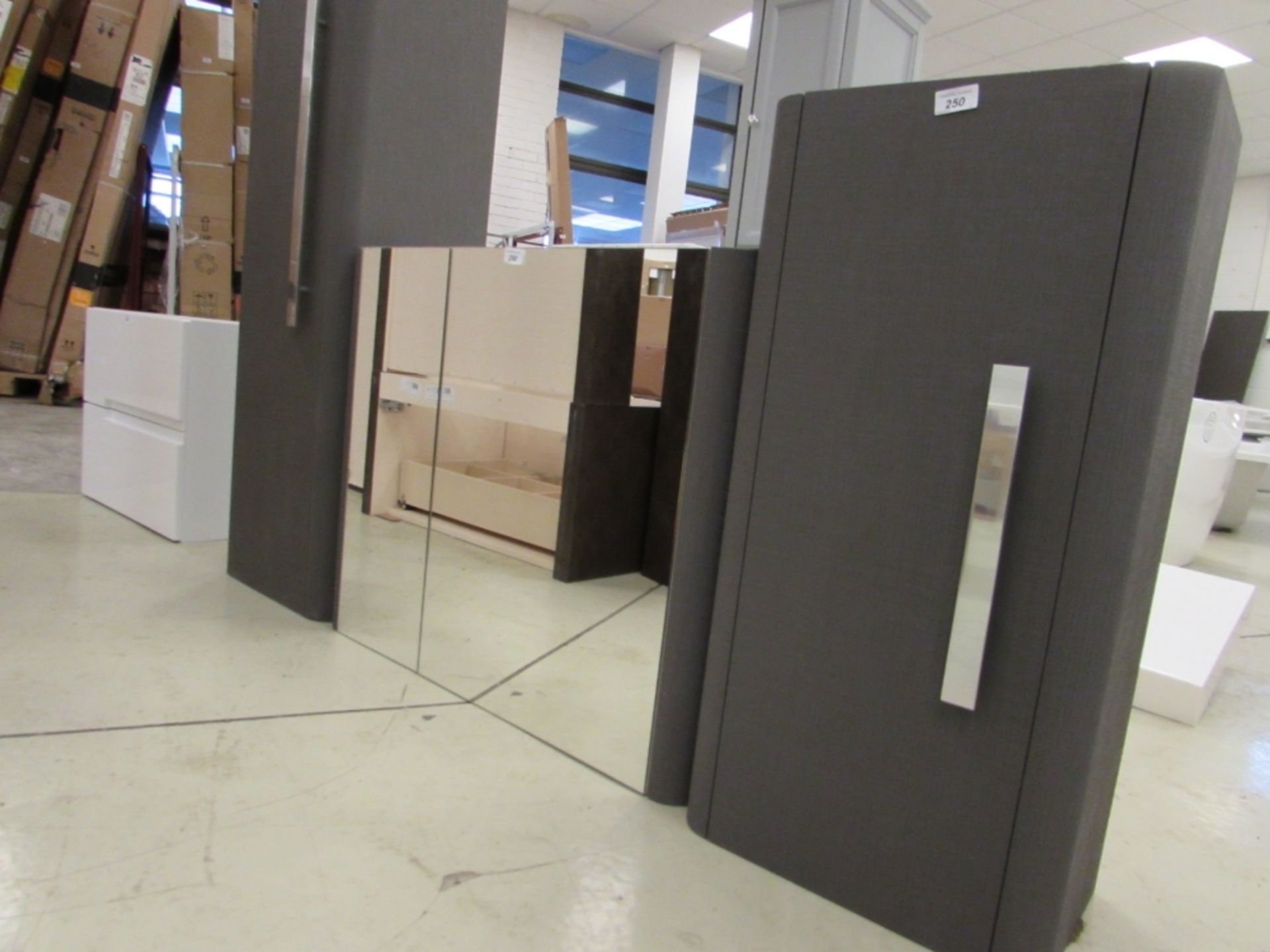 400mm wide, designer tall storage unit with matching 400mm wall unit and 800mm mirror wall - Image 3 of 3