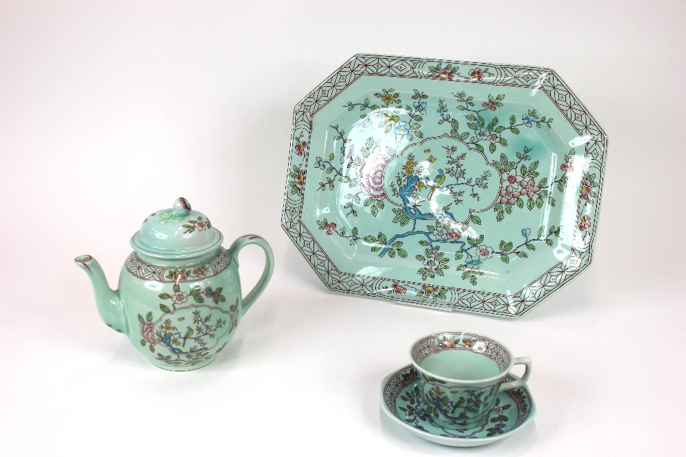 An Adams Calyx ware part service, Singapore Bird pattern including teapot, 19cm, milk jug,