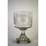 A George III glass rummer, circa 1800,