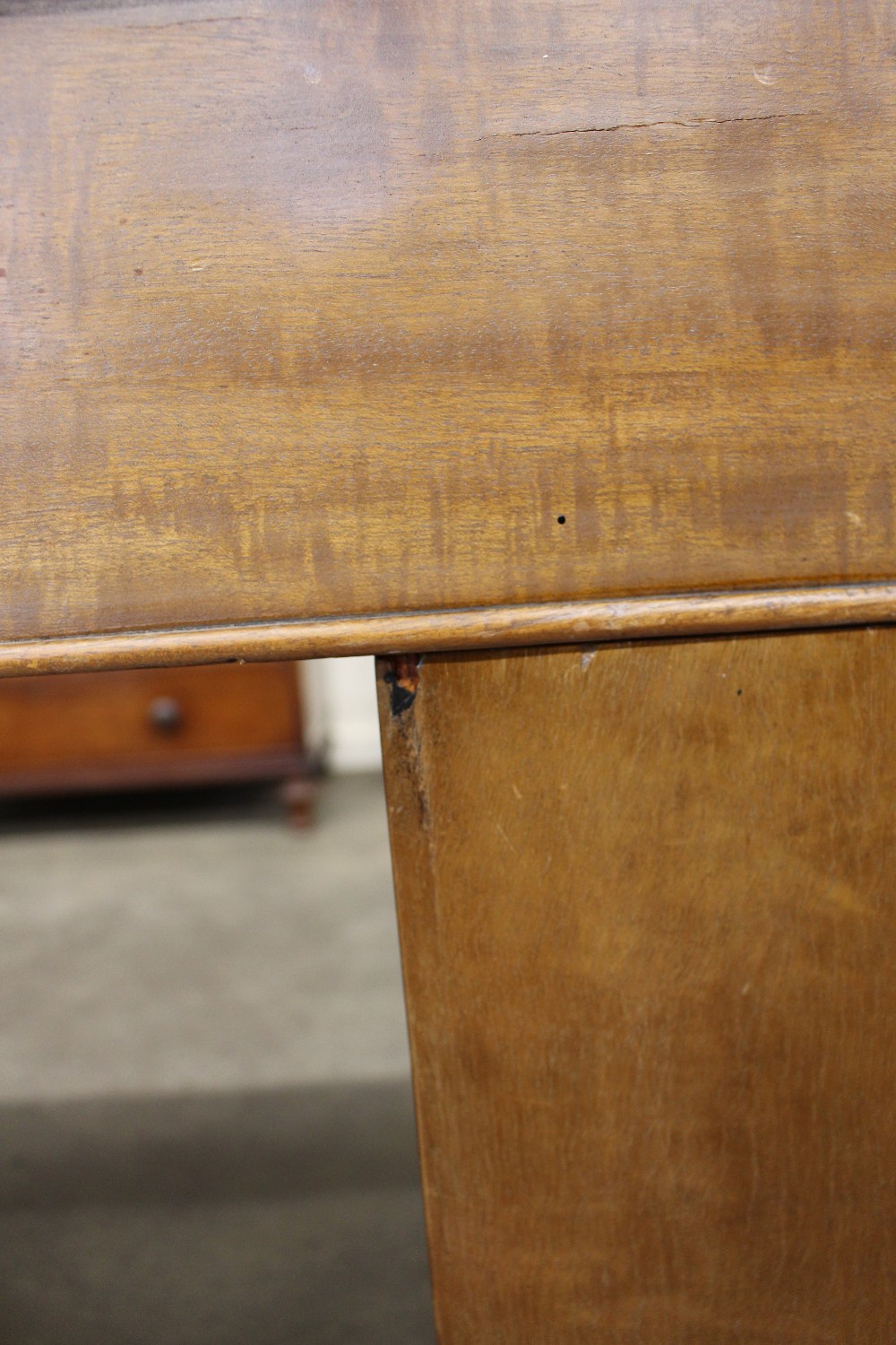 An Edwardian mahogany twin pedestal desk, rectangular top with a tooled leather inset, - Image 8 of 12