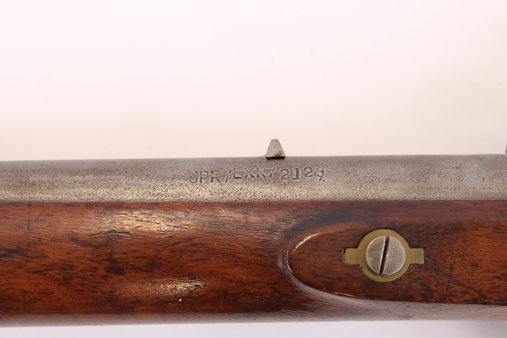 A 19th Century Indian pattern Enfield rifle, stamped JPR/EXR/2129, with integral ram rod, - Image 3 of 7