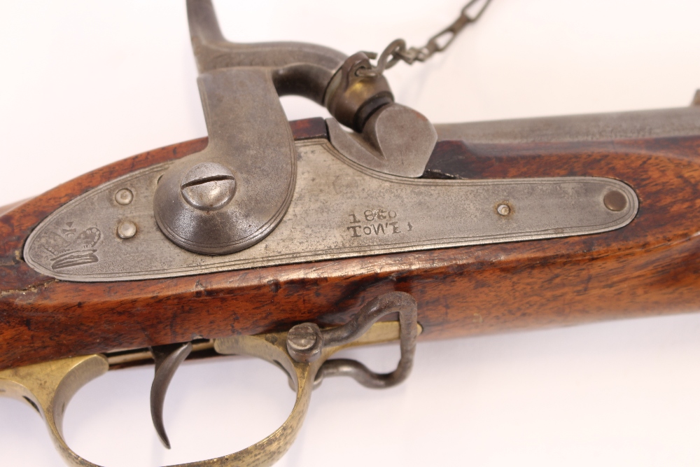 A 19th Century Indian pattern Enfield rifle, stamped JPR/EXR/2129, with integral ram rod, - Image 6 of 7