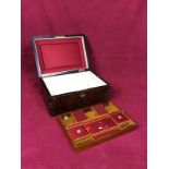 A Victorian burr wood jewellery box