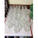 A collection of Thomas Webb and other cut glass drinking glasses