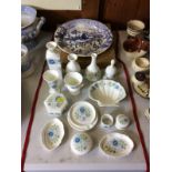 A collection of Wedgwood 'Clementine' china to include vases; pin dishes etc;