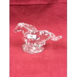 A Waterford glass ornament in the form of a galloping horse