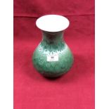 A Lancastrian pottery green glazed vase