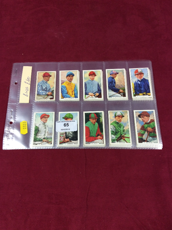 A collection of Gallaher collector's cards depicting famous jockeys