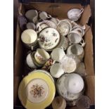 Two boxes of various teaware