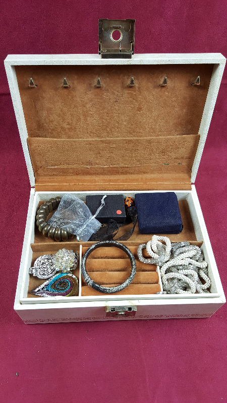 A tin and a box of various costume jewellery - Image 2 of 2